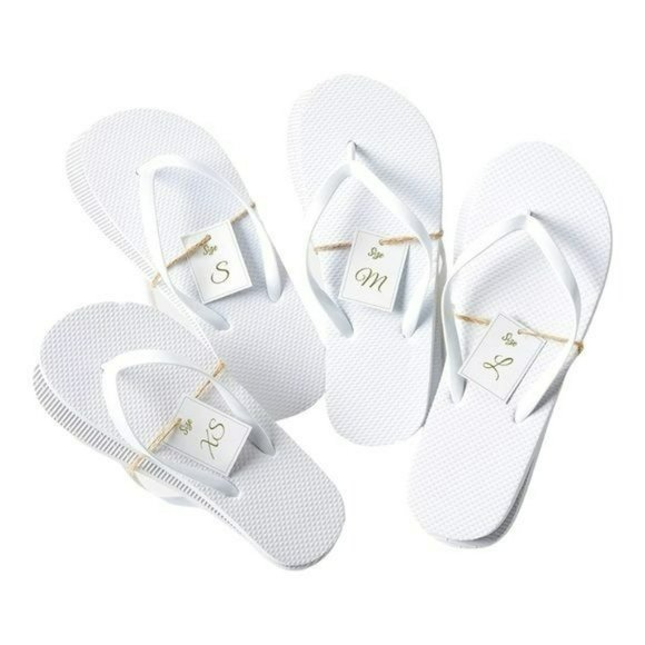 10 White Wedding Flip Flops Dance Floor New Never worn Multiple Sizes - Picture 1 of 2